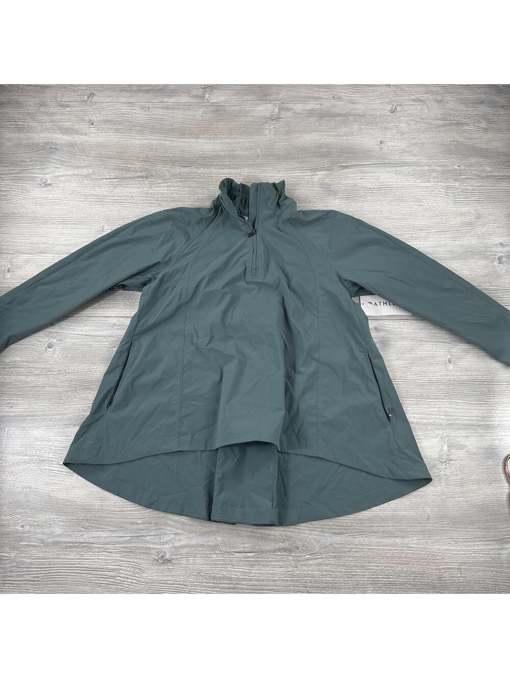 Athleta Advantage Poplin Top Jacket Womens XXS Deap Teal Cape Ponch Rain Jog NWT